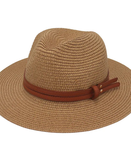 Breathable Straw Panama Sun Hat Khaki Hats