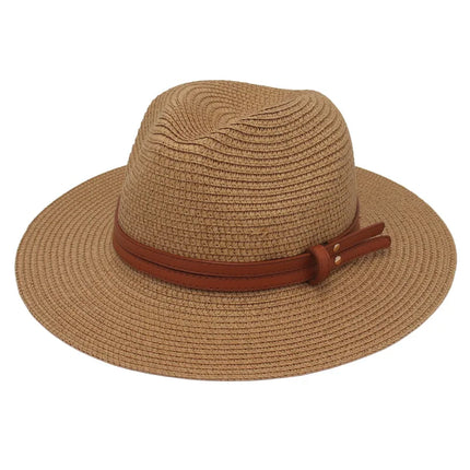 Breathable Straw Panama Sun Hat Khaki Hats