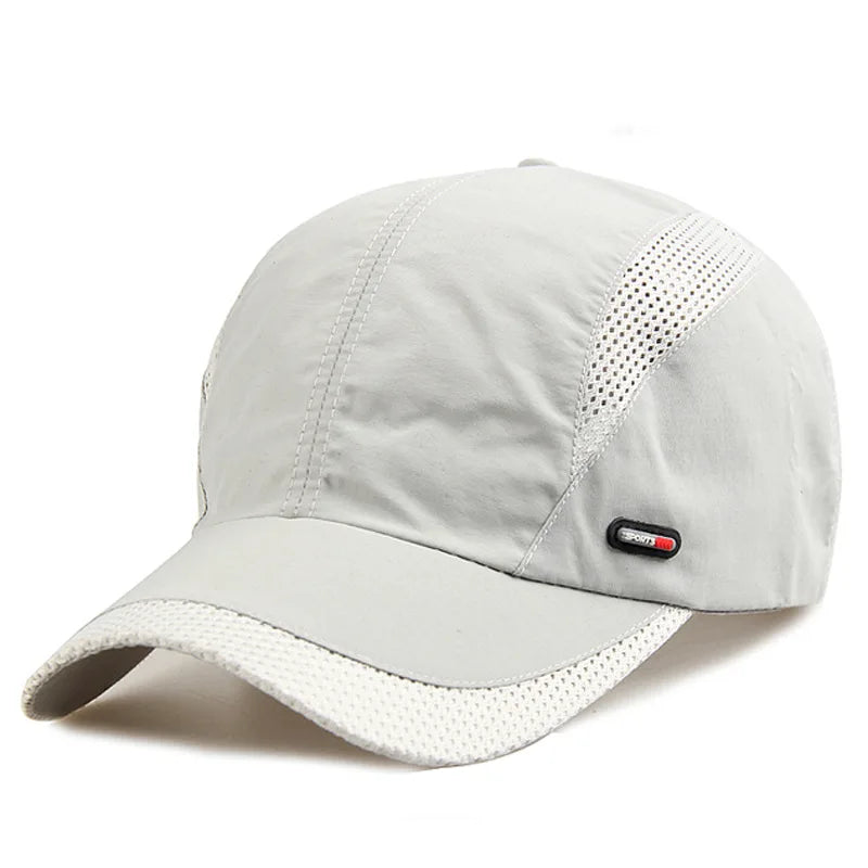 Quick‑Dry Mesh Sports Cap E10 Light Gray 56-60cm Hats