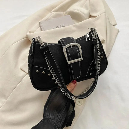 Niki™ | Simple Retro Underarm Bag Black