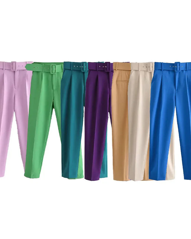 Melanie | Chic office trousers Light Purple Kleding