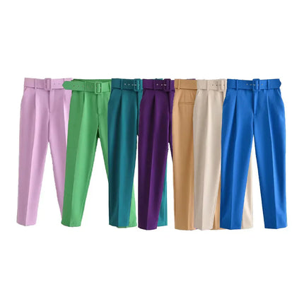 Melanie | Chic office trousers Light Purple Kleding