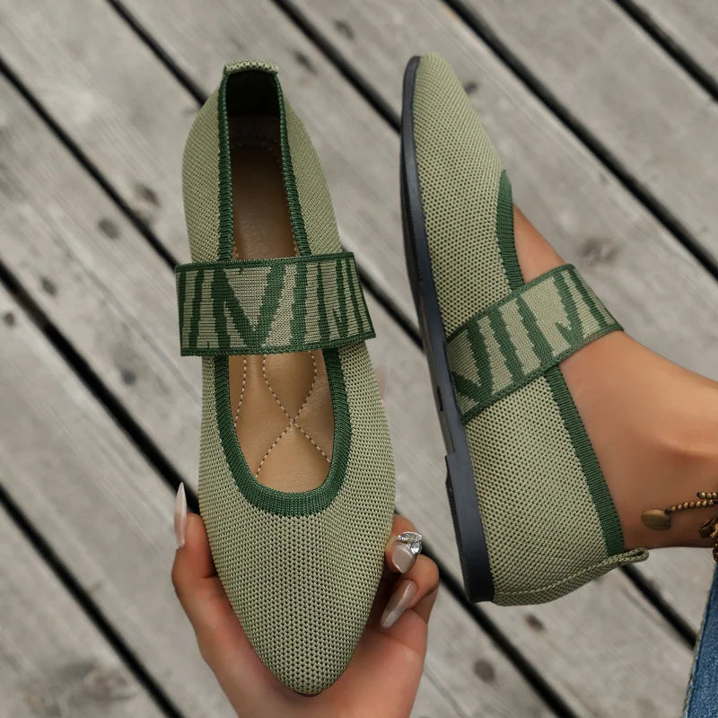 Dinkum | Comfy Ballet Flats Casual Flat Shoes Army green