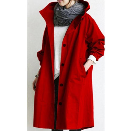 Laura | Waterproof windbreaker with hood Red