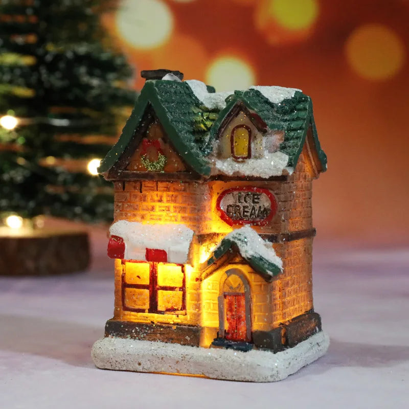 Christmas Night Light LED House Lamp 1 piece With AG battery Accessories
