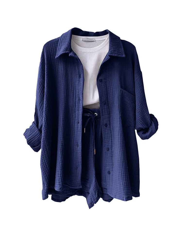 Carmen™ | Casual Cotton Set for Women Dark blue