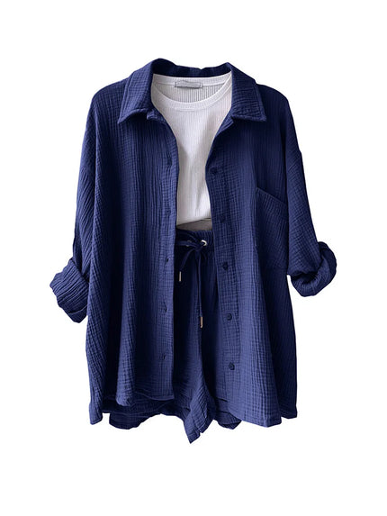 Carmen™ | Casual Cotton Set for Women Dark blue