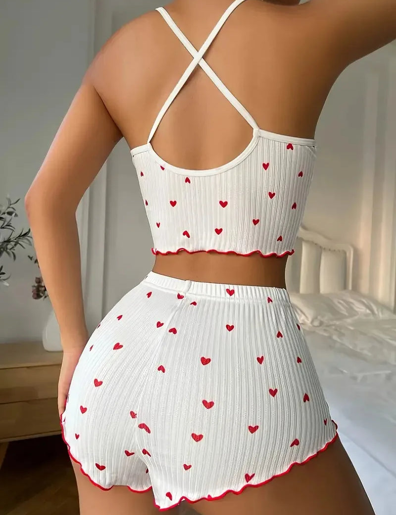 Women’s Love-Print Pajama Set Women's Tops