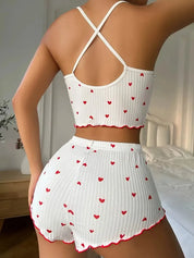 Women’s Love-Print Pajama Set Women's Tops