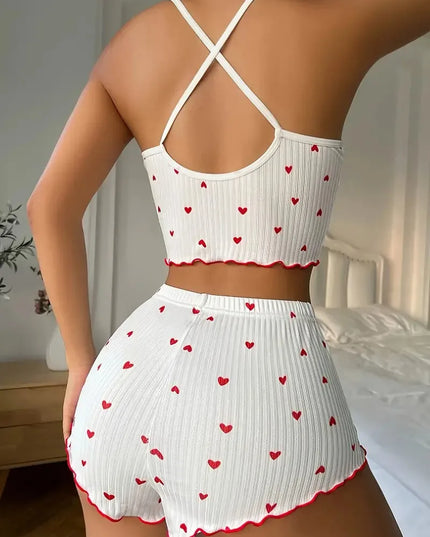 Women’s Love-Print Pajama Set Women's Tops