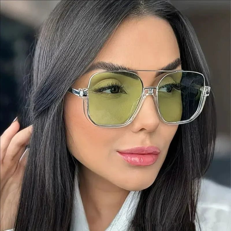Vintage Oversized Square UV-400 Sunglasses – Trendy Sunglasses