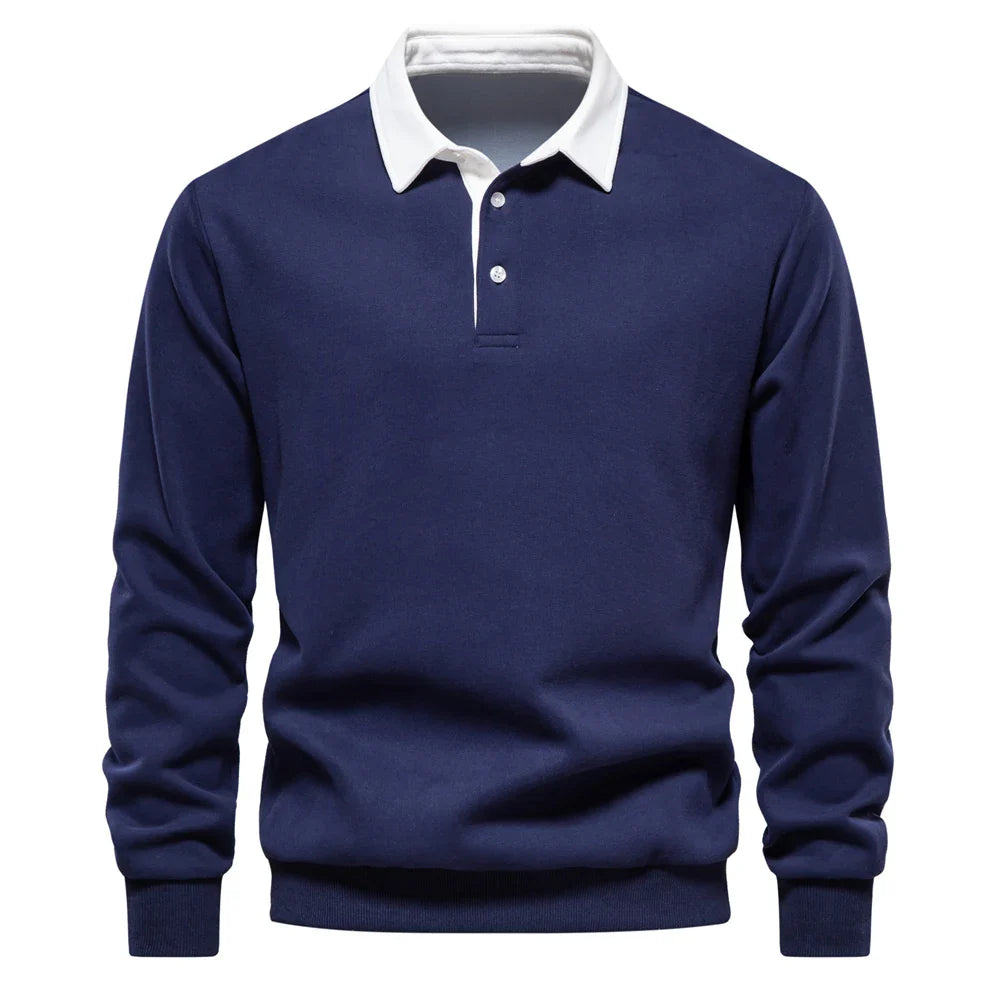 Darren | Timeless Polo Pullover Navy