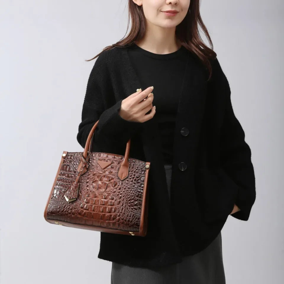 Vintage Crocodile Leather Designer Handbag Handbags