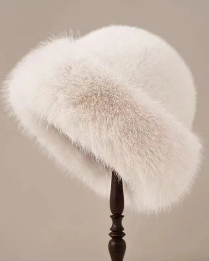 Eleganza Fiorentina Fur Hat White Hats