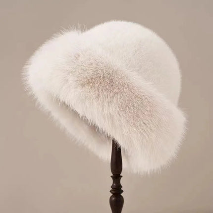 Eleganza Fiorentina Fur Hat White Hats