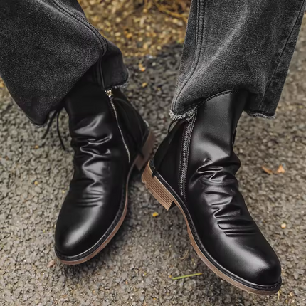 Leonardo - Leather Ankle Boots Black Boots