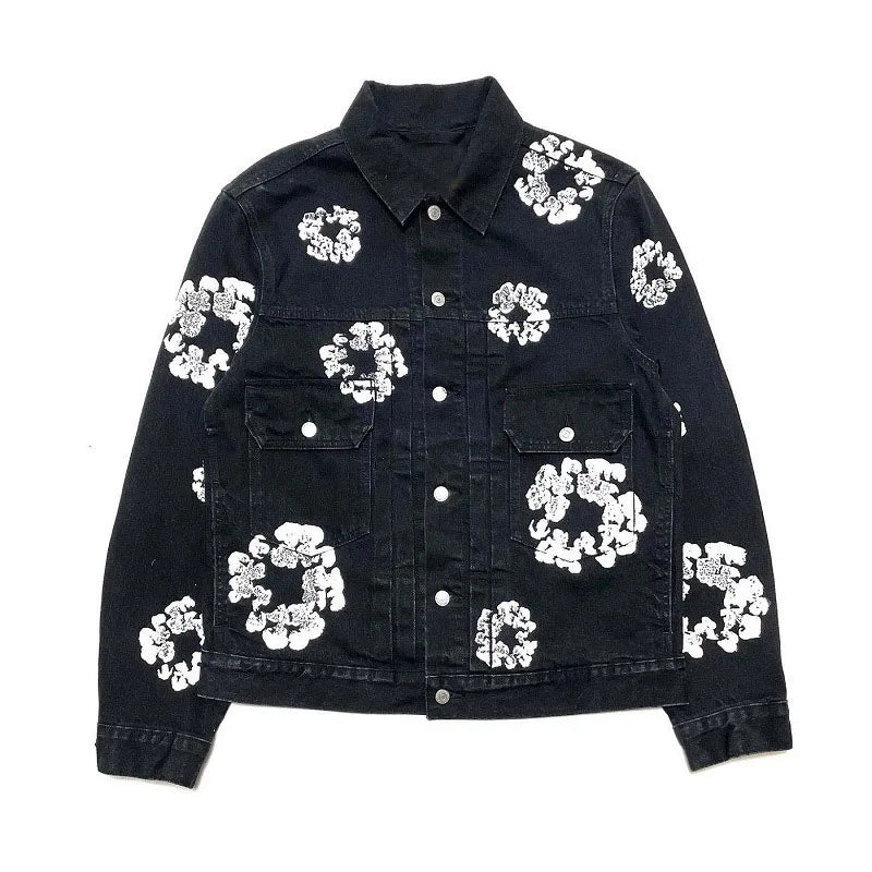 Retro Denim Tears Couples Outfit - Matching Jacket and Pants Set Black top Jacket