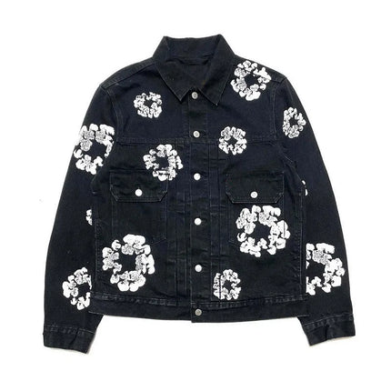 Retro Denim Tears Couples Outfit - Matching Jacket and Pants Set Black top Jacket