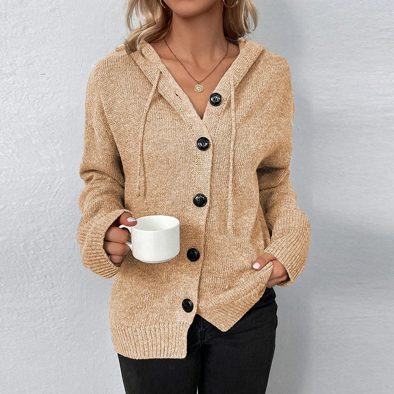 Women’s Knit Hooded Cardigan Cardigan