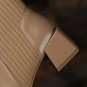 Sleeved Square Toe Boots Women's Footwear