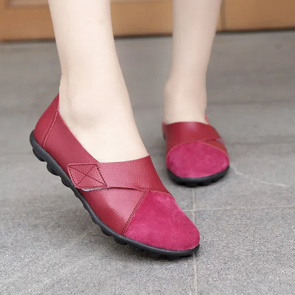 Comfy Premium Leather Orthopedic Loafers Wine Red Shoes & Sandals