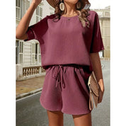Evanna™ | Soft Textured Knit Matching Set Fuchsia-10 Two piece set