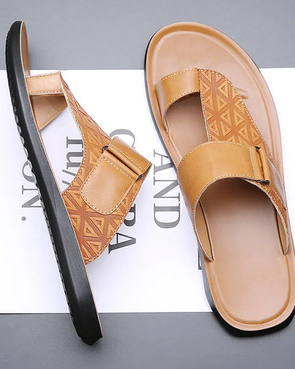 Ashmere Leather Sandals Khaki