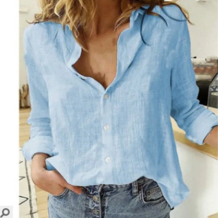 Lily | Women's Print Shirt Blue