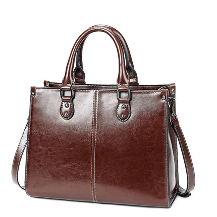 Elegant Genuine Leather Women's Tote Bag Coffee Tote Bags