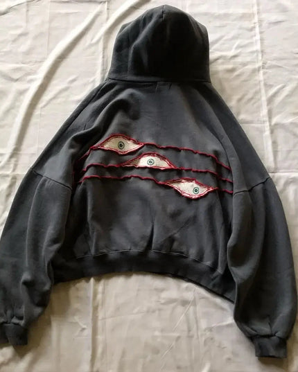 Harajuku Eye Patchwork Hoodie Men's Hoodie