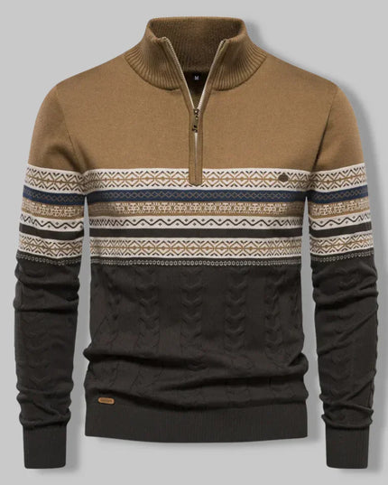 Oslo Quarter Zip Sweater Khaki Sweater