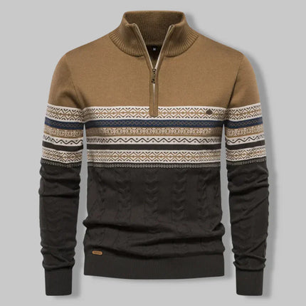 Oslo Quarter Zip Sweater Khaki Sweater