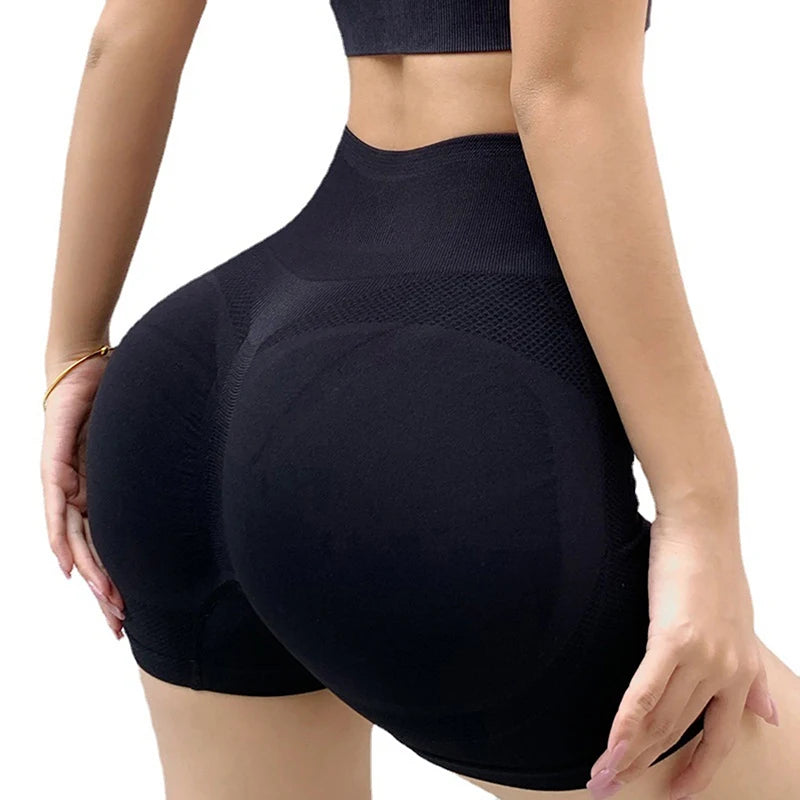High-Waist Push-Up Fitness Shorts black Shorts