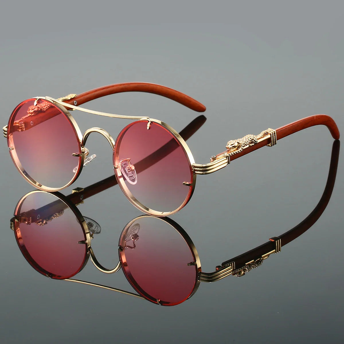 "Panther" Vintage Sunglasses – UV400 Unisex Retro Oval Eyewear Rose Sunglasses