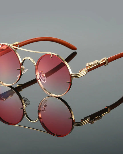 "Panther" Vintage Sunglasses – UV400 Unisex Retro Oval Eyewear Rose Sunglasses