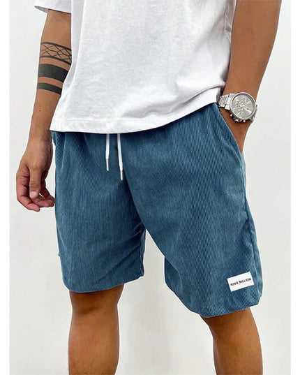Men’s Velvet Drawstring Shorts Blue Shorts