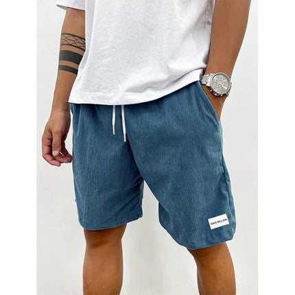 Men’s Velvet Drawstring Shorts Blue Shorts
