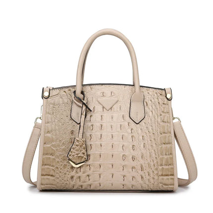 Vintage Crocodile Leather Designer Handbag Khaki Handbags