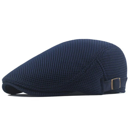 Breathable Summer Mesh Newsboy Cap Navy Hats