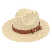 Breathable Straw Panama Sun Hat Beige Hats