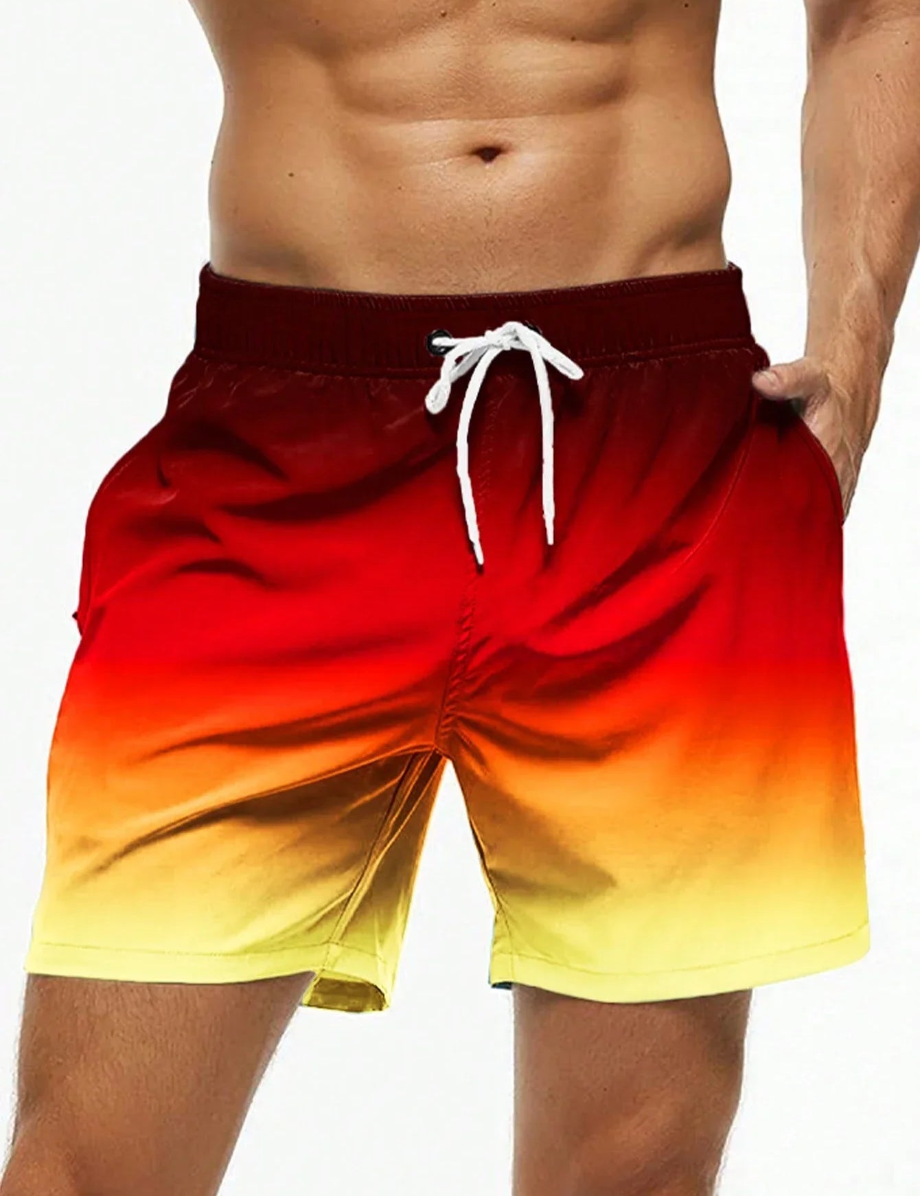 Men's Gradient Color Block Swim Trunks DKMAX259682 Shorts