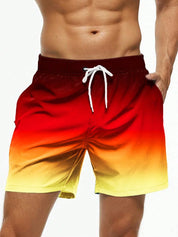 Men's Gradient Color Block Swim Trunks - OKOHOKO™ FASHION
