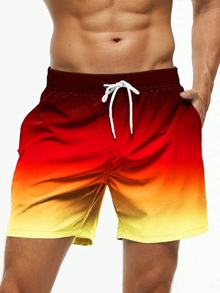 Men's Gradient Color Block Swim Trunks DKMAX259682 Shorts