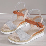 Isla – Summer Wedge Sandals Grey Sandals