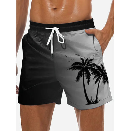 Men's 3D Coconut Tree Print Beach Shorts DK2024WF1548 Shorts