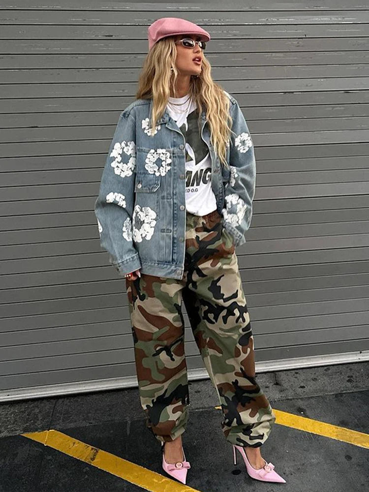 Retro Denim Tears Couples Outfit - Matching Jacket and Pants Set Jacket