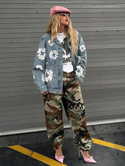 Retro Denim Tears Couples Outfit - Matching Jacket and Pants Set Jacket