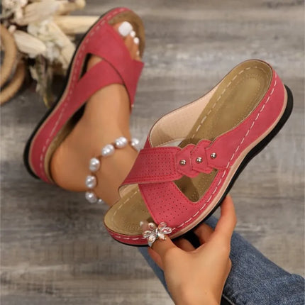 Celeste™ - Genuine Leather Tassel Moccasins Red Sandals