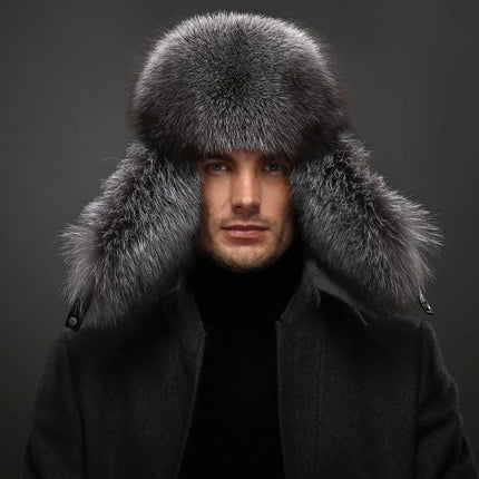 Faux Fur Hat – Unisex Winter Ear Flap Trapper Hat Anthracite Hats