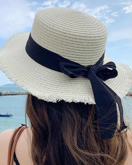 Korean Wide Brim Straw Hat for Women Summer Sun Protection E One Size Hats